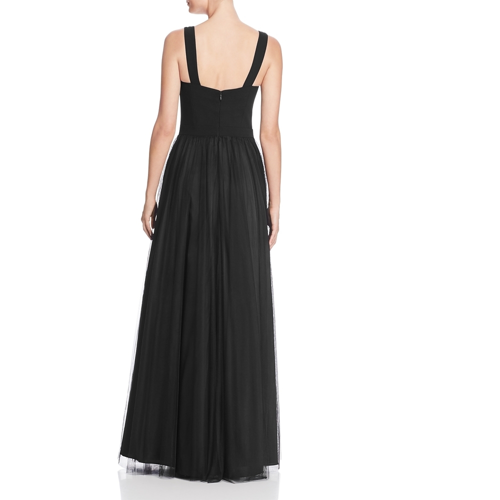 Aqua NEW Black Women's Size 4 Sleeveless Tulle Seamed Ball Gown - Picture 2 of 4